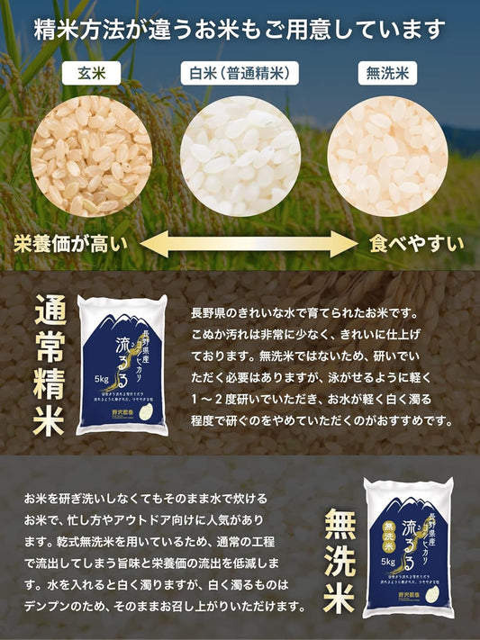 野沢農産 米 コシヒカリ 令和7年産 長野県産 (5kg, 玄米)