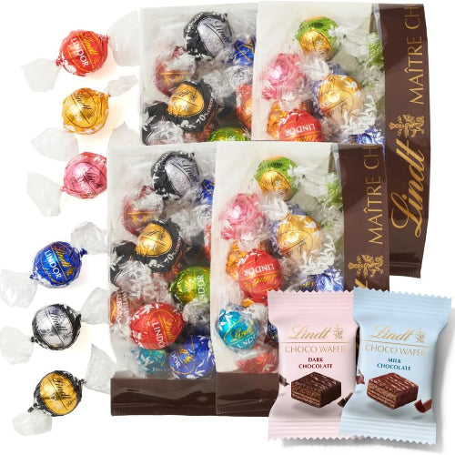 【Lindt公式】リンツ Lindt チョコレート リンドール アソート 母の日 ギフト 定番フレーバー/大人リッチ 68個＋リンツ チョコウェイファー4個 個包装 リーフレット付